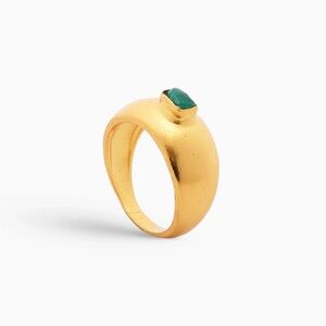 Handcrafted Emerald Hudson Muse Ring – 24K Gold-Plated with Certified Emeralds